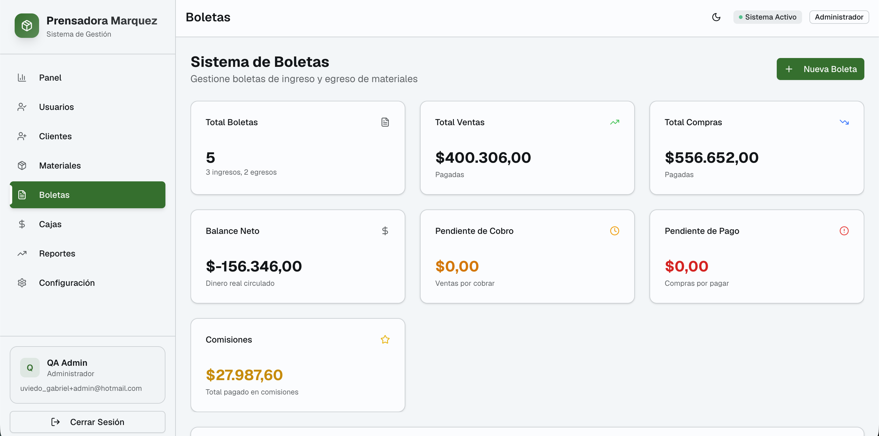 Boleta de compra o venta